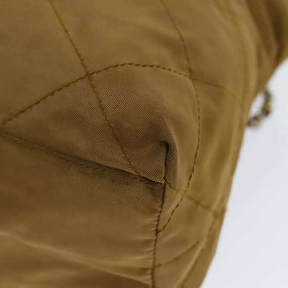 PRADA Quilted Chain Shoulder Bag Nylon Beige Auth ki4426 - Picture 15 of 16